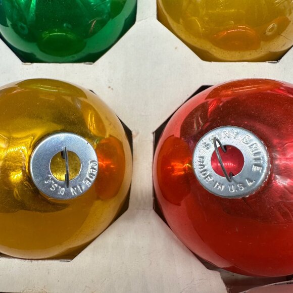 Vintage Christmas Ornaments Glass Rainbow USA Box of 12 Retro Tree Decoration - Picture 7 of 16